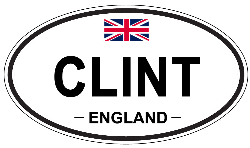 CLINT, ENGLAND - Oval Sticker