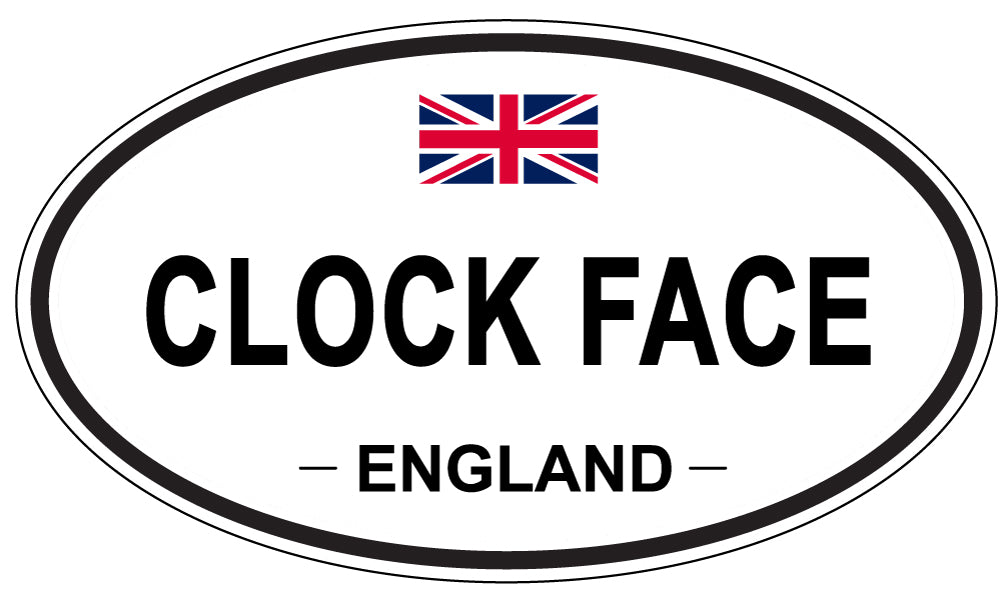 CLOCK FACE, ENGLAND - Oval Sticker