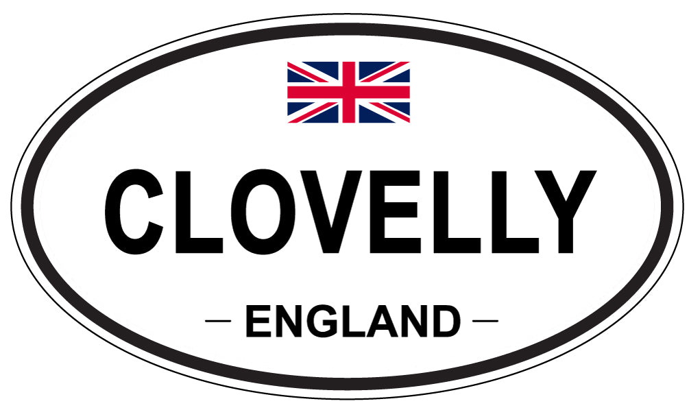 CLOVELLY, ENGLAND - Oval Sticker