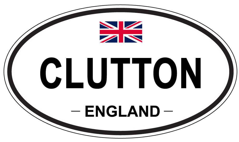 CLUTTON, ENGLAND - Oval Sticker