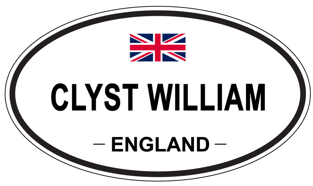 CLYST WILLIAM, ENGLAND - Oval Sticker