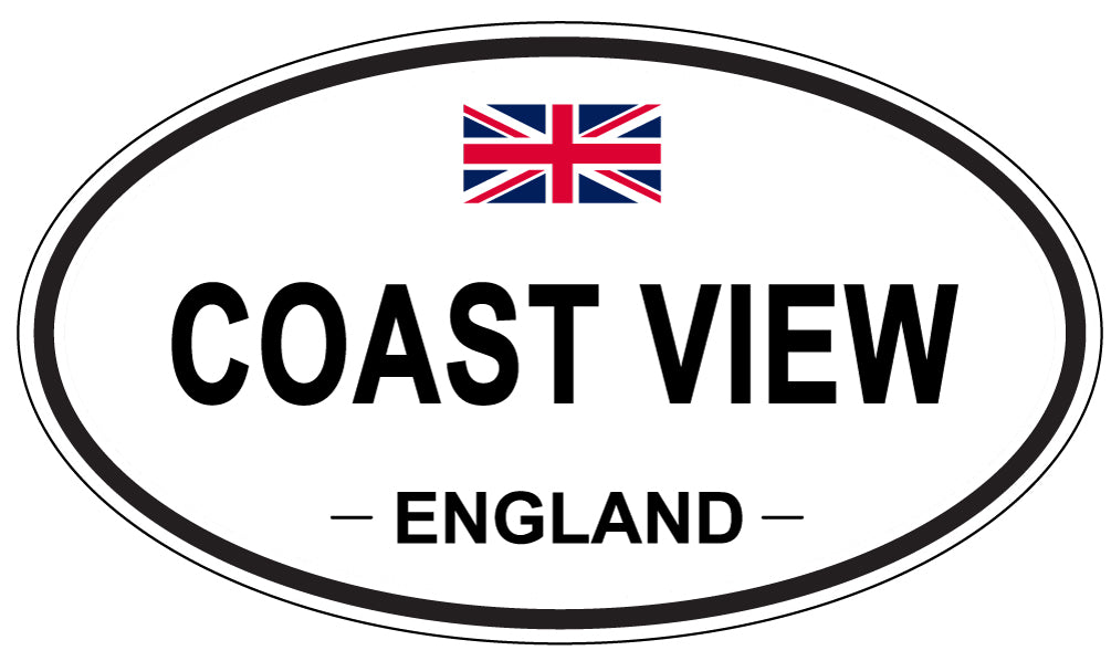COAST VIEW, ENGLAND - Oval Sticker
