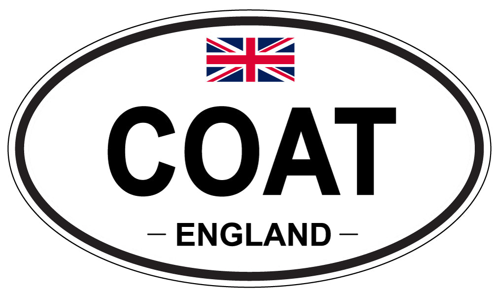 COAT, ENGLAND - Oval Sticker