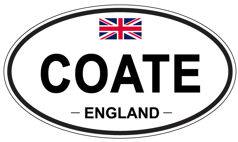 COATE, ENGLAND - Oval Sticker