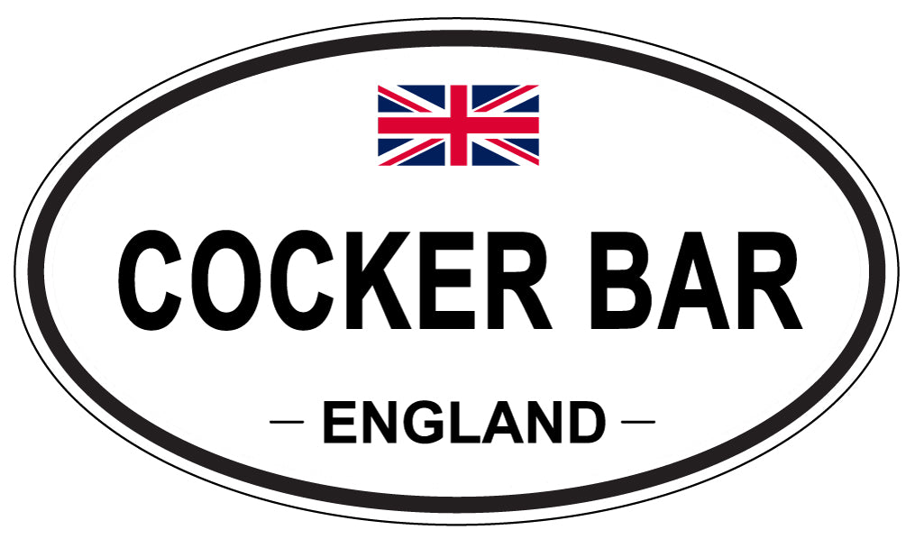 COCKER BAR, ENGLAND - Oval Sticker