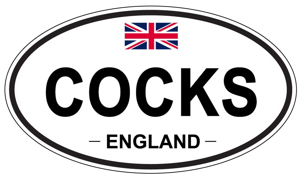 COCKS, ENGLAND - Oval Sticker