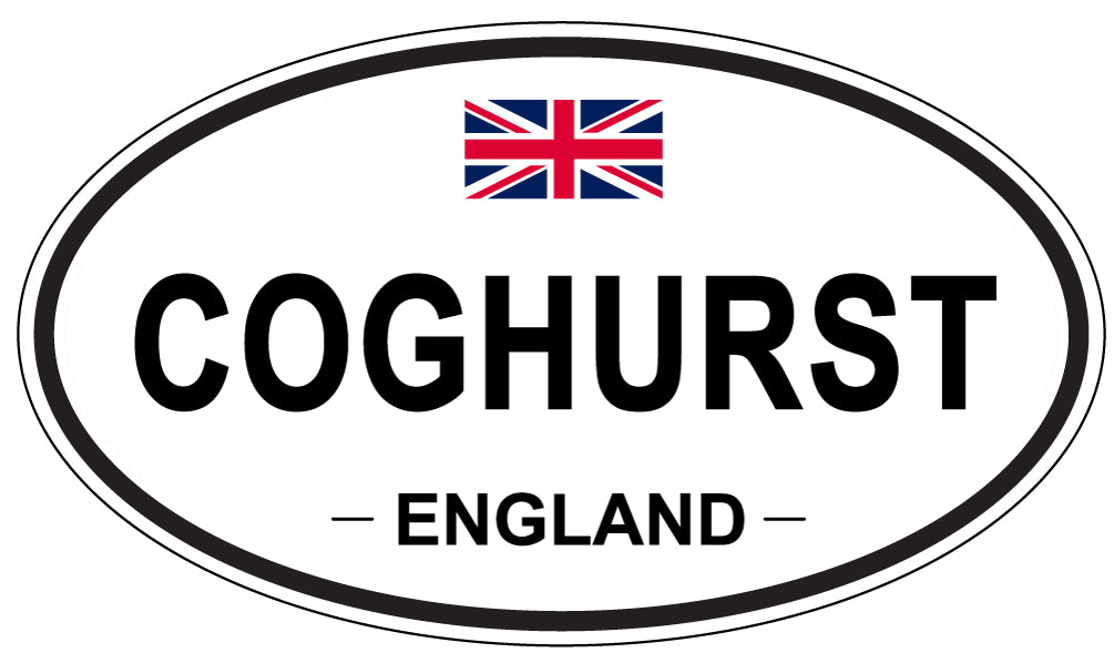 COGHURST, ENGLAND - Oval Sticker