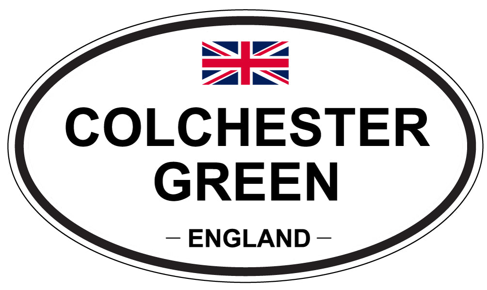 COLCHESTER GREEN, ENGLAND - Oval Sticker