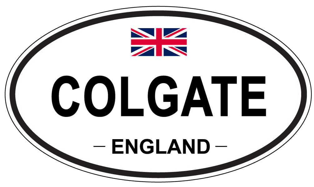 COLGATE, ENGLAND - Oval Sticker