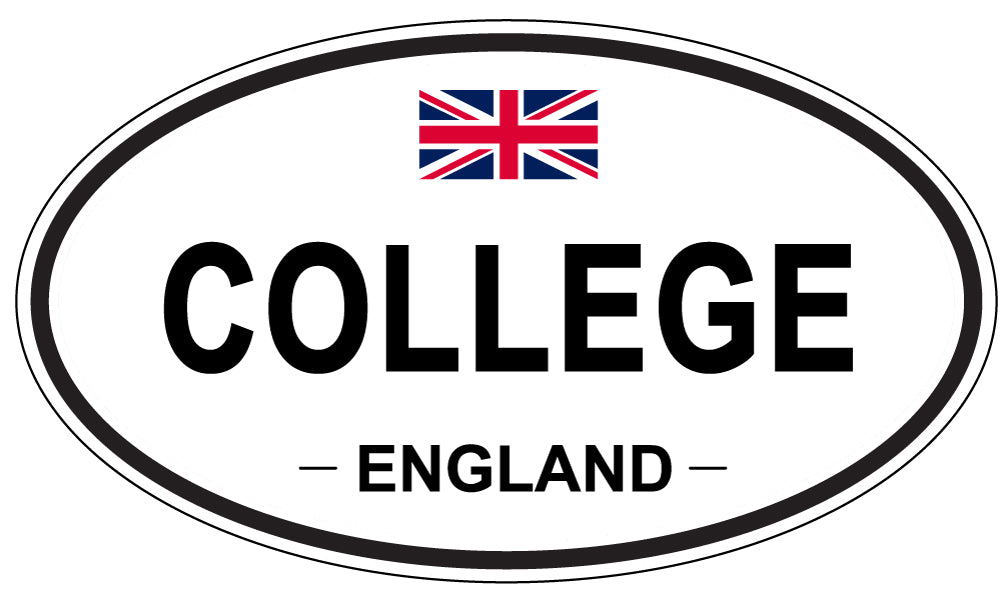 COLLEGE, ENGLAND - Oval Sticker