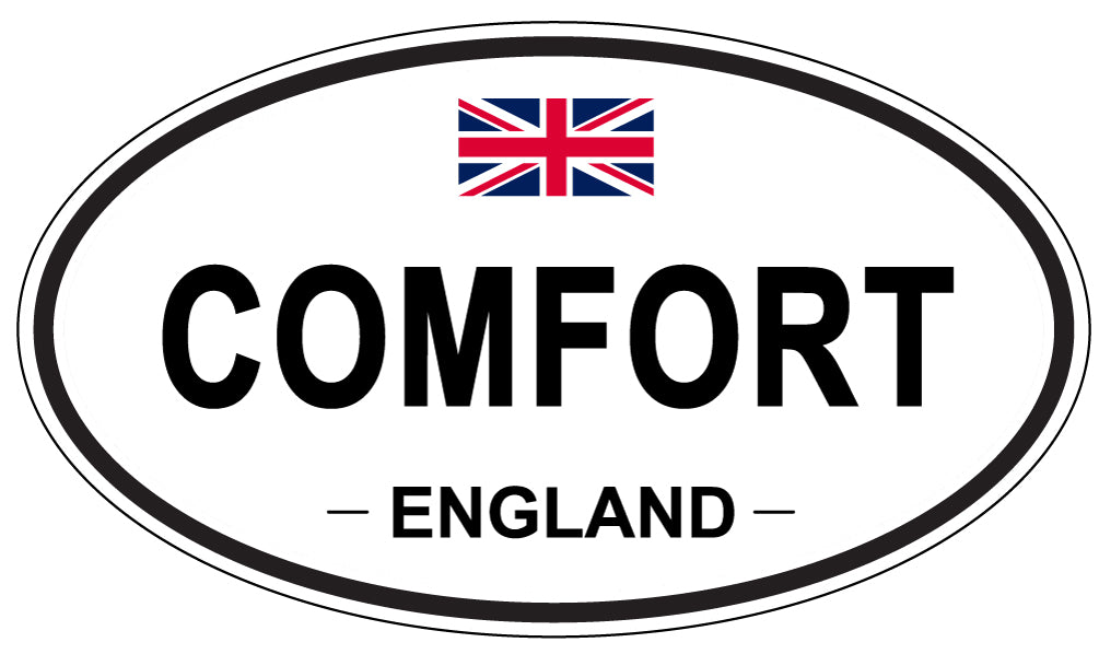 COMFORT, ENGLAND - Oval Sticker