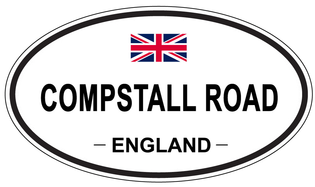 COMPSTALL ROAD, ENGLAND - Oval Sticker