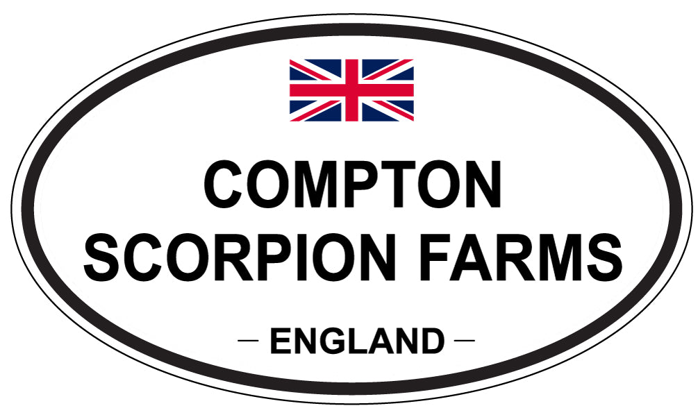 COMPTON SCORPION FARMS, ENGLAND - Oval Sticker