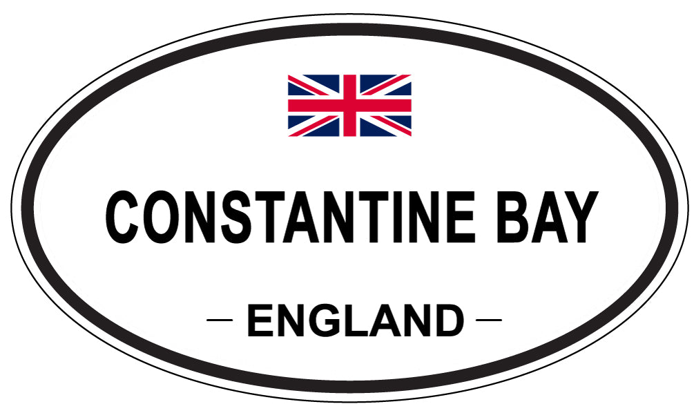 CONSTANTINE BAY, ENGLAND - Oval Sticker