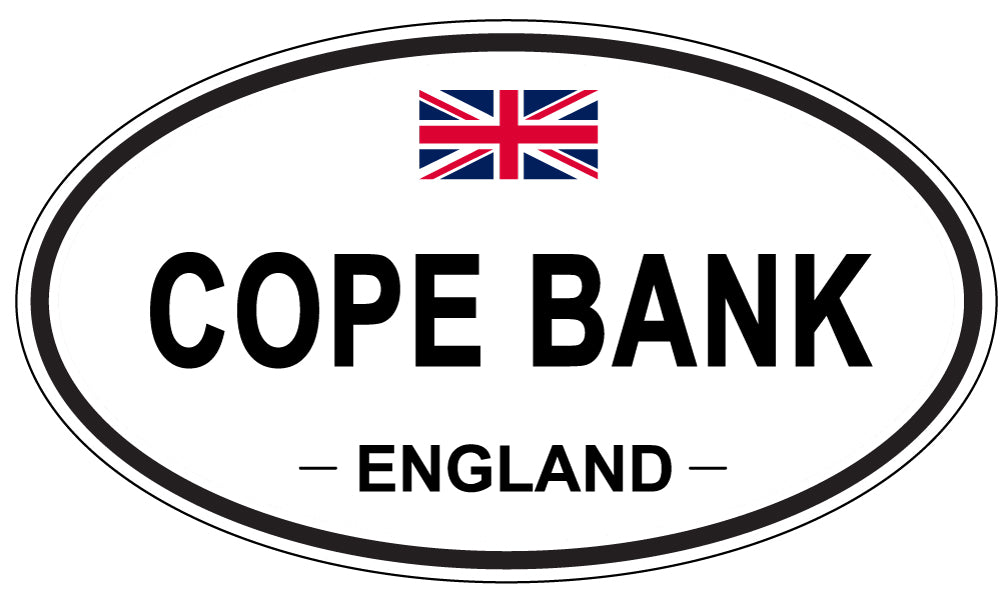 COPE BANK, ENGLAND - Oval Sticker