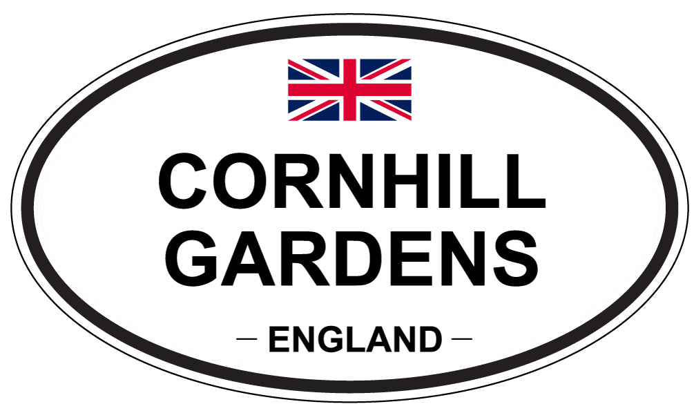 CORNHILL GARDENS, ENGLAND - Oval Sticker