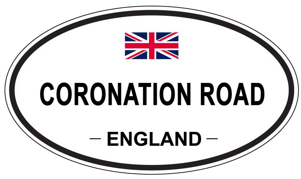 CORONATION ROAD, ENGLAND - Oval Sticker