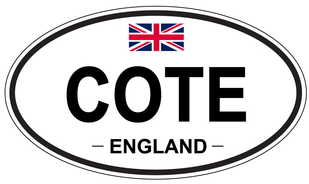 COTE, ENGLAND - Oval Sticker