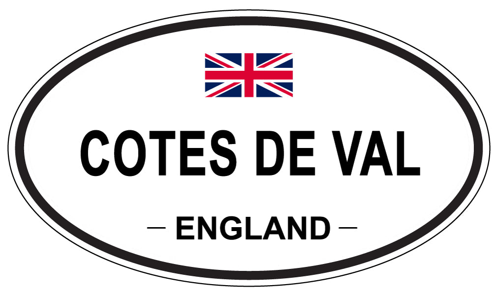 COTES DE VAL, ENGLAND - Oval Sticker