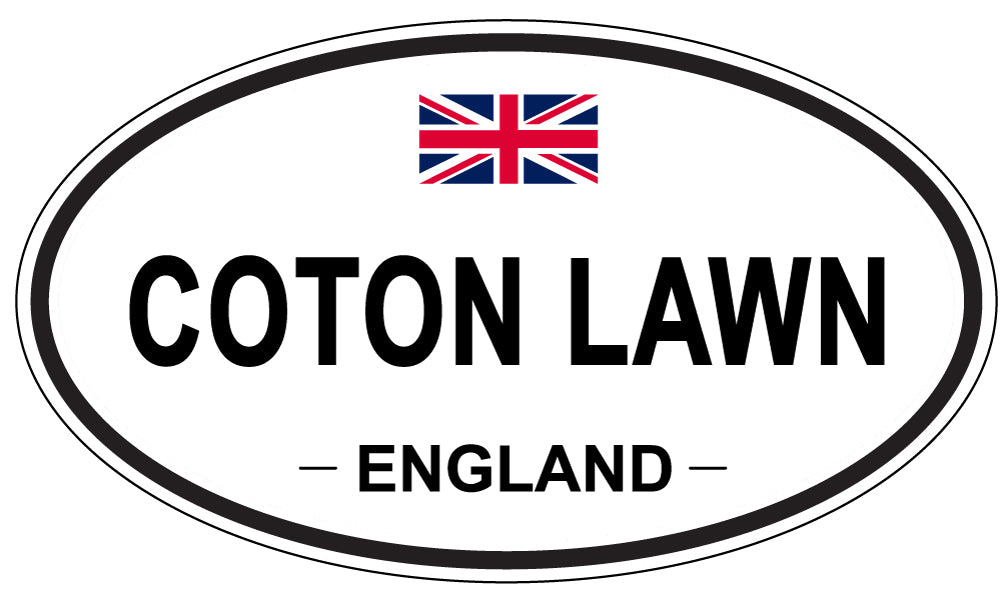 COTON LAWN, ENGLAND - Oval Sticker