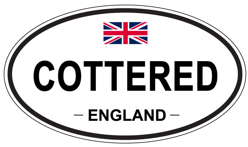 COTTERED, ENGLAND - Oval Sticker
