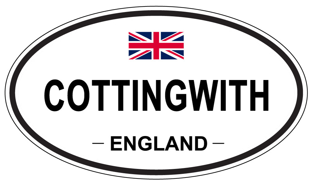 COTTINGWITH, ENGLAND - Oval Sticker