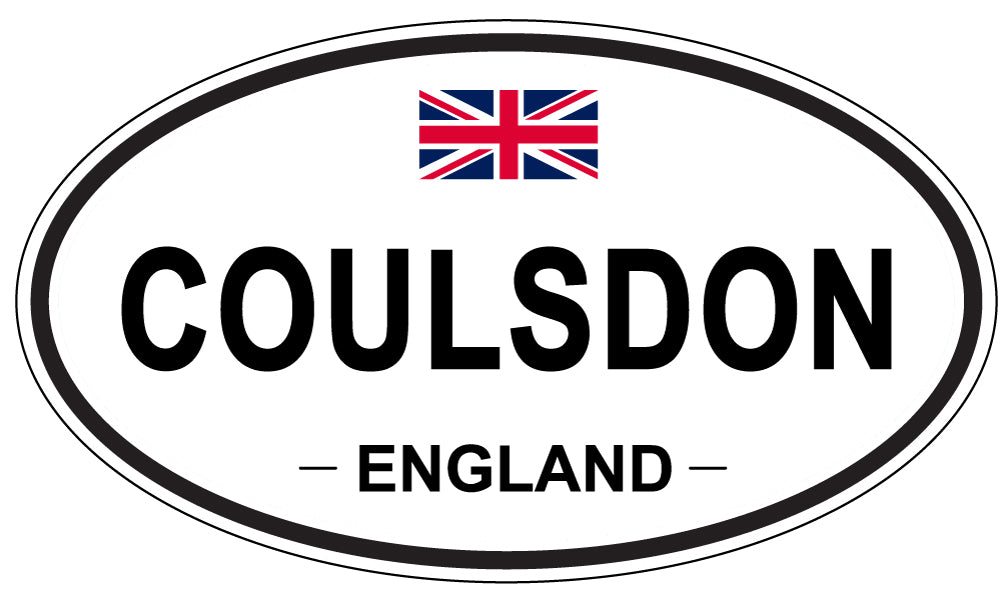 COULSDON, ENGLAND - Oval Sticker
