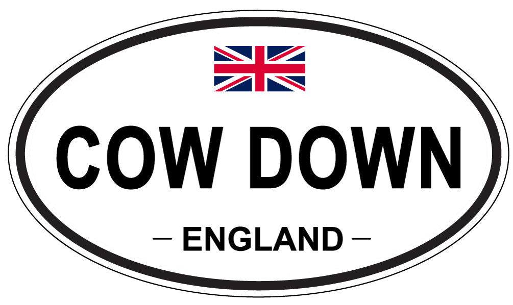 COW DOWN, ENGLAND - Oval Sticker