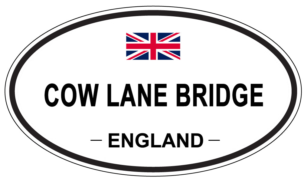COW LANE BRIDGE, ENGLAND - Oval Sticker