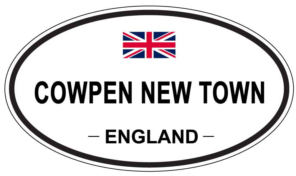 COWPEN NEW TOWN, ENGLAND - Oval Sticker