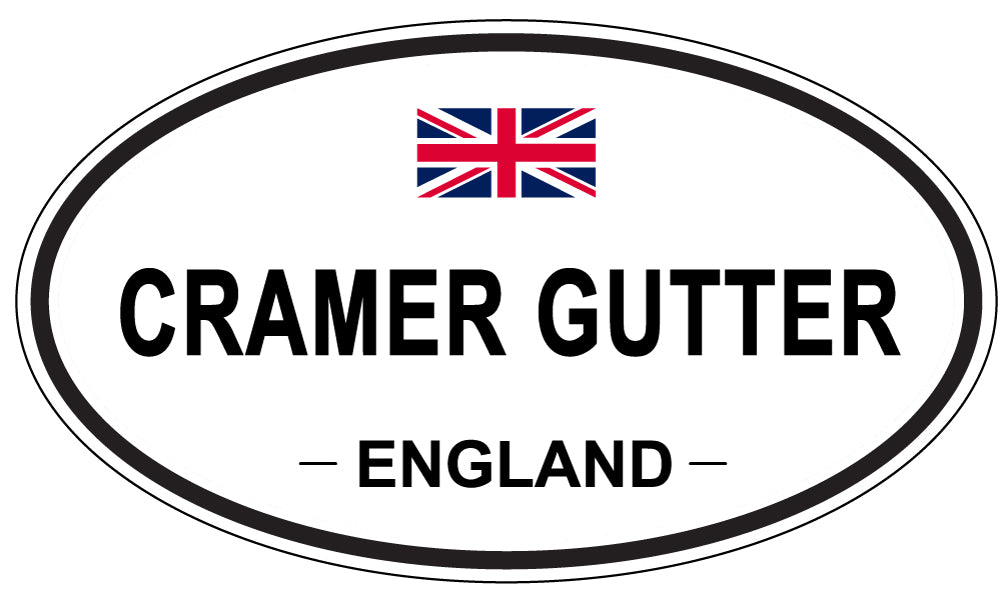CRAMER GUTTER, ENGLAND - Oval Sticker