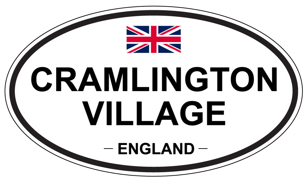 CRAMLINGTON VILLAGE, ENGLAND - Oval Sticker