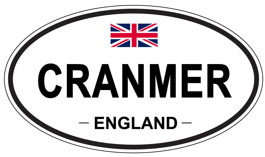 CRANMER, ENGLAND - Oval Sticker