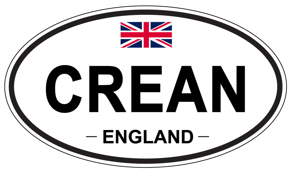 CREAN, ENGLAND - Oval Sticker