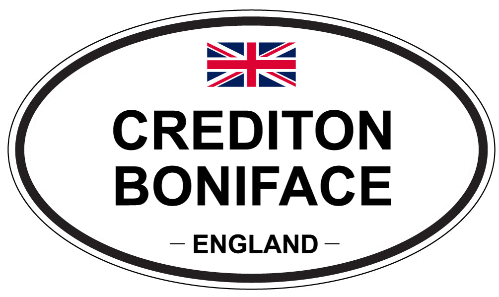 CREDITON BONIFACE, ENGLAND - Oval Sticker