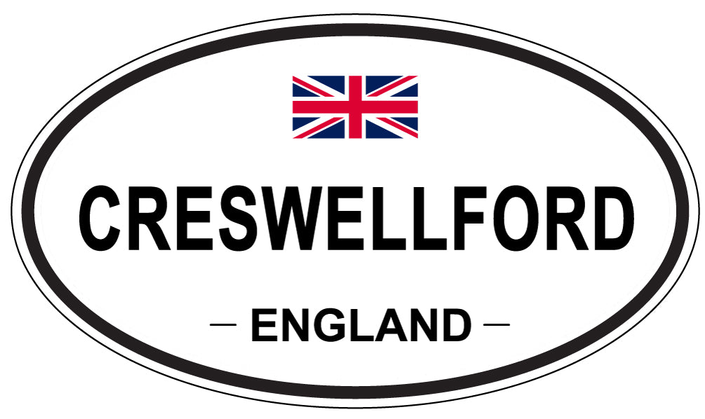 CRESWELLFORD, ENGLAND - Oval Sticker