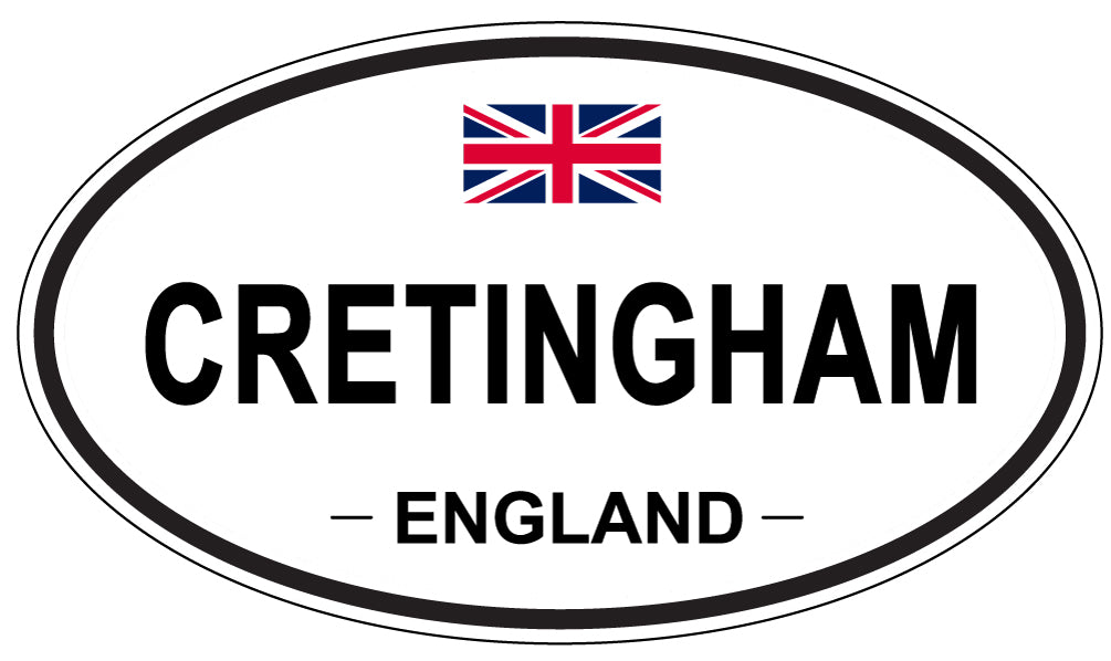 CRETINGHAM, ENGLAND - Oval Sticker