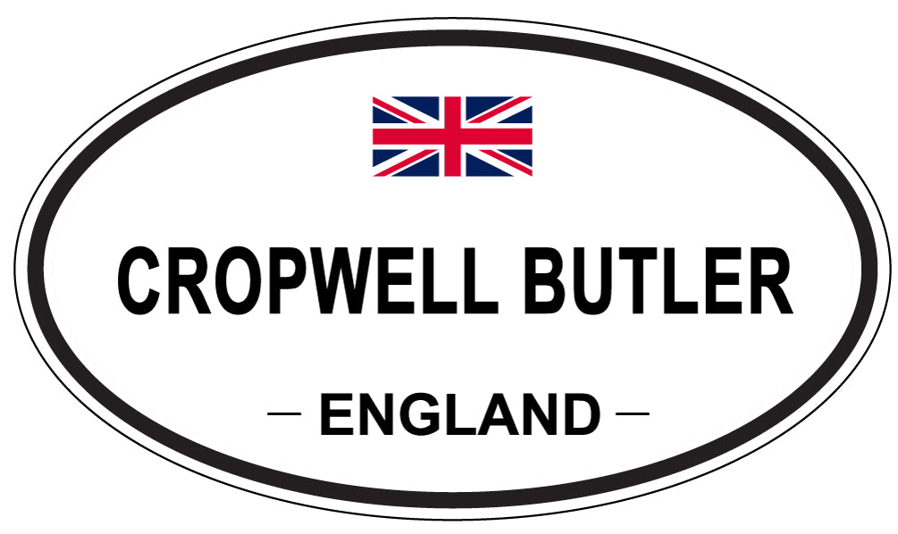 CROPWELL BUTLER, ENGLAND - Oval Sticker