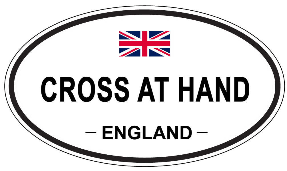 CROSS AT HAND, ENGLAND - Oval Sticker