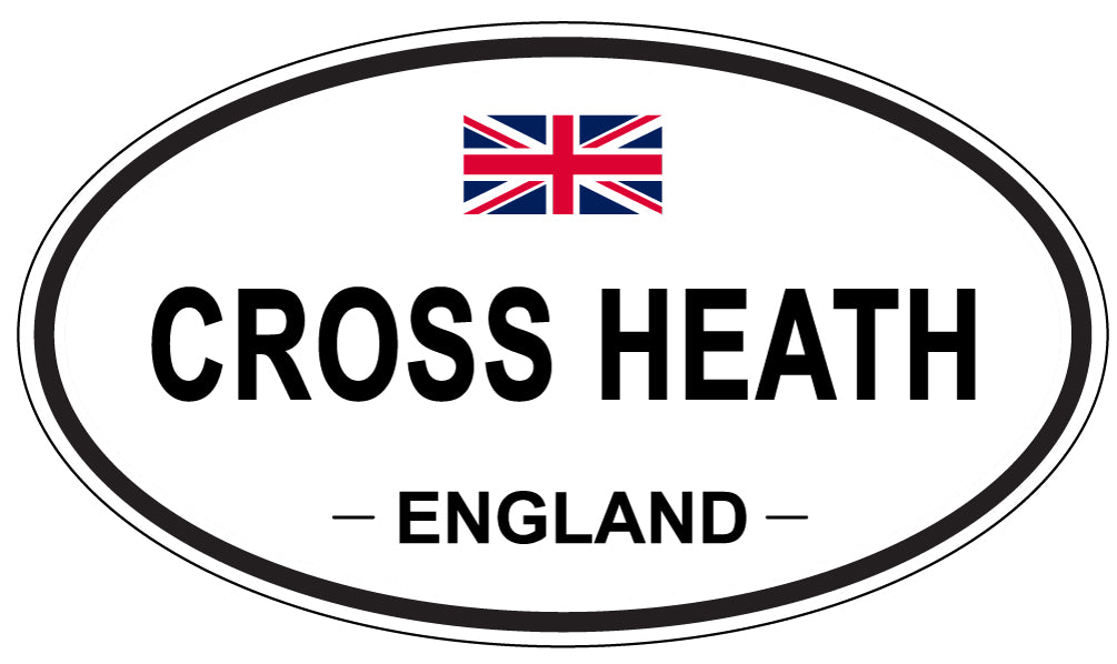 CROSS HEATH, ENGLAND - Oval Sticker