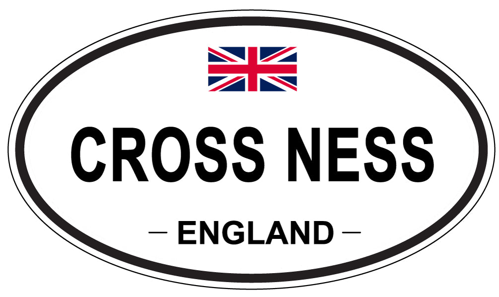 CROSS NESS, ENGLAND - Oval Sticker