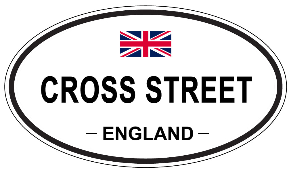 CROSS STREET, ENGLAND - Oval Sticker
