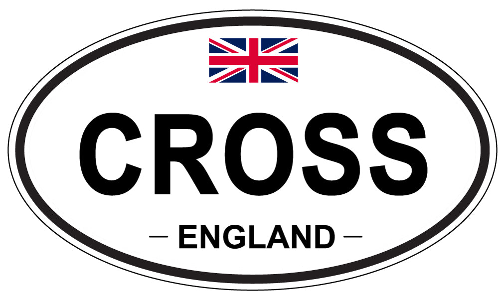 CROSS, ENGLAND - Oval Sticker