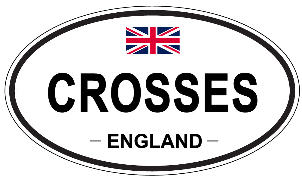 CROSSES, ENGLAND - Oval Sticker