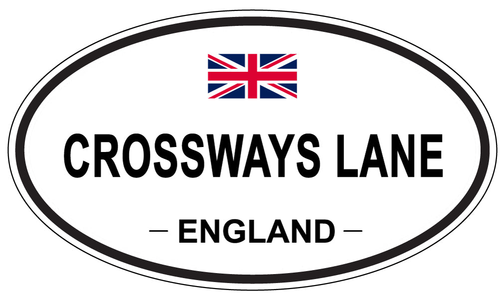 CROSSWAYS LANE, ENGLAND - Oval Sticker