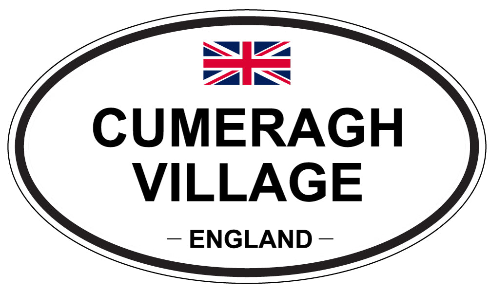 CUMERAGH VILLAGE, ENGLAND - Oval Sticker