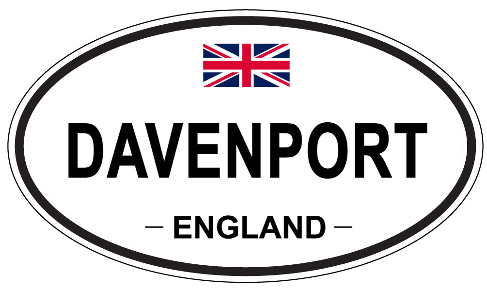 DAVENPORT, ENGLAND - Oval Sticker