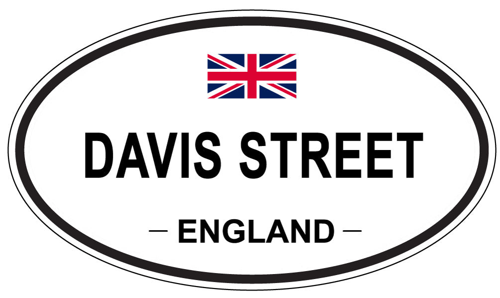 DAVIS STREET, ENGLAND - Oval Sticker