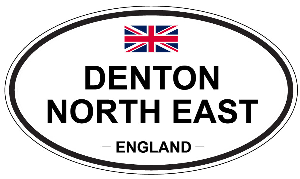 DENTON NORTH EAST, ENGLAND - Oval Sticker