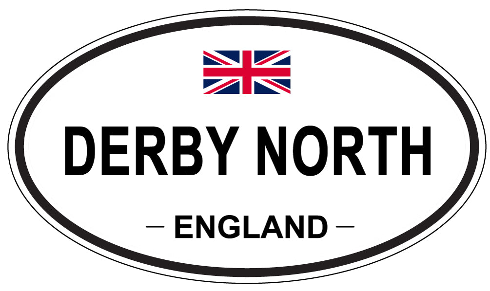 DERBY NORTH, ENGLAND - Oval Sticker